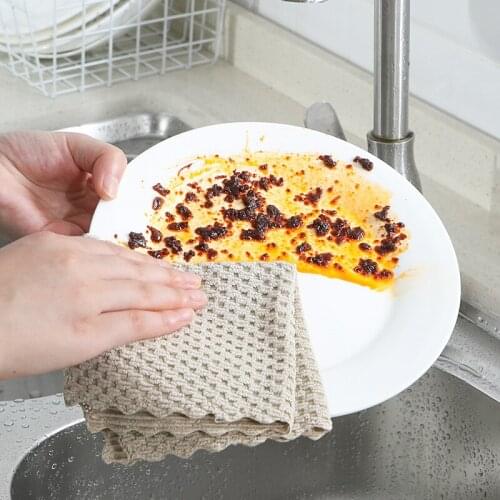 2Pcs Anti-grease Cleaning Cloth Nylon Cleaning Towel Multifunction Home Washing Dish Kitchen Supplies Wiping Rags