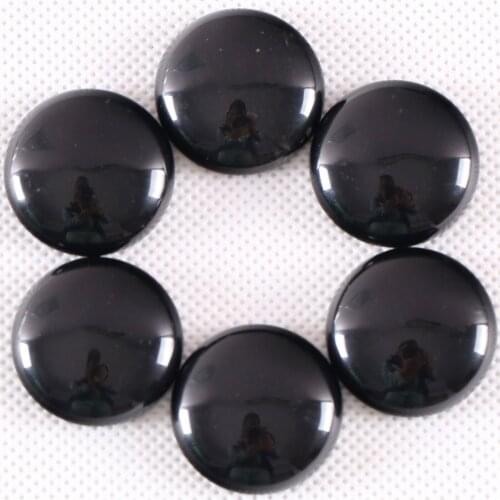 2Pcs/Lot 25MM Round Natural Stone Bead Black Onyx CAB Cabochon For Jewelry Making DIY Bracelet Necklace Pendant K1061
