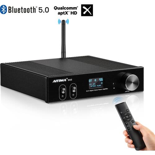 AIYIMA D03 HiFi Bluetooth 5.0 Audio Amplifier 2.1 Wireless Digital Sound Power Subwoofer Amplificador USB DAC Stereo Audio150Wx2