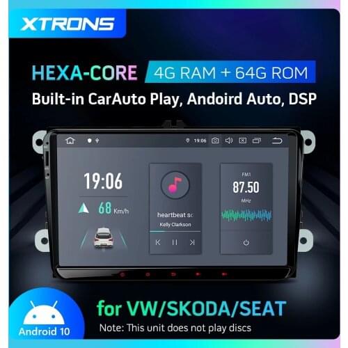 XTRONS 9" Android 10.0 PX6 Car Player Radio GPS for VW Volkswagen Golf Passat CC Touran Tiguan Sharan for Seat for SKODA No DVD