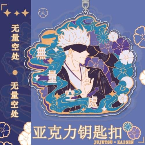 Anime Jujutsu Kaisen Gojo Satoru Kimono Series Keychain Cute Acrylic Pendant Keyring Cartoon Itabag Decor Toy Student Gifts