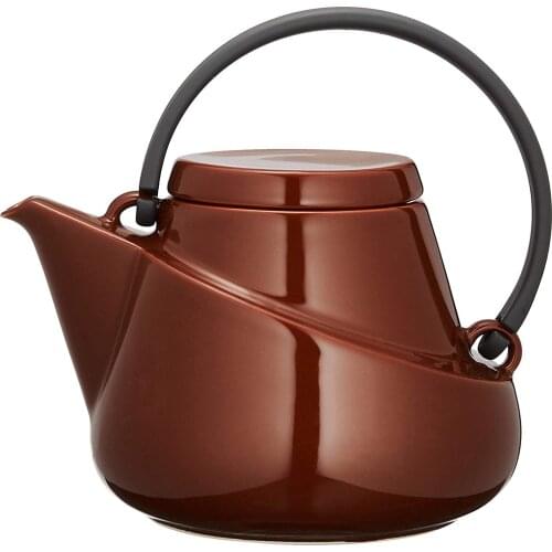Household stainless steel handle with filter manual ceramic pot brewing tea set creative single pot