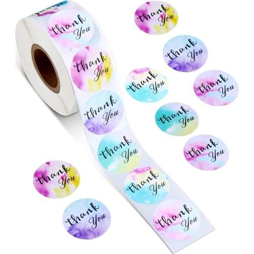 Color Sealing Sticker Thank You Wedding Handmade Crafts Decoration Birthday Party Gift Sticker Baking Sticker Invitation Label
