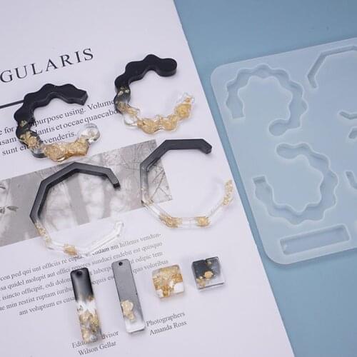 DIY Crystal Epoxy Mold Resin Earring Pendant Mold Casting Silicone Molds Jewelry Earring Pendant Molds Jewelry Making Tool