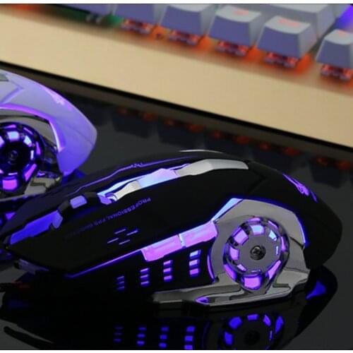 4000DPI Mechanical Profession Gaming Mouse Wire Mute Lighting Mouse 6 Keys for PC Laptop Lol Cf E-sport Macro Definition Mouse