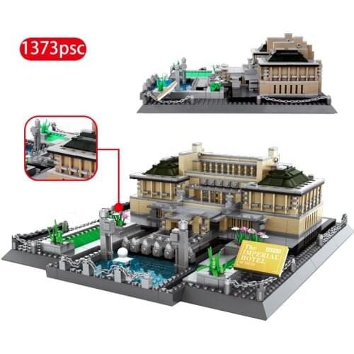 WANGE 1373pcs City Architecture Building Blocks Set The Imperial Hotel Of Tokyo Japan Toys for Children Educational Bricks Gifts