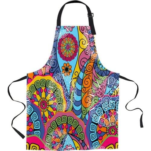 Paisley Pattern Colorful Art Printed Kitchen Cooking Baking Aprons Canvas Sleeveless For Women Man Kids Home Delantal Cocina