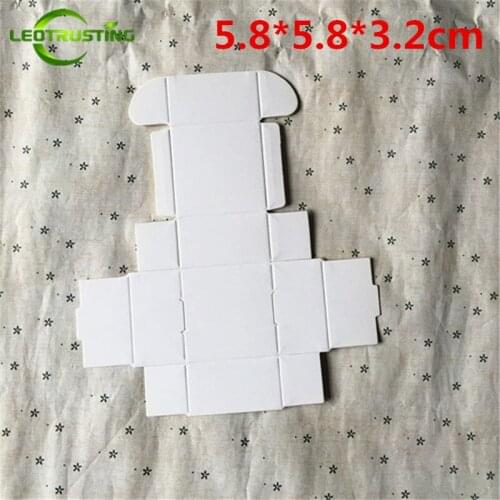 Leotrusting 50pcs 5.8*5.8*3.2cm Blank White Paper Box White Cardboard Paper Gift Packaging Box Handmade Soap X-mas Paper Box