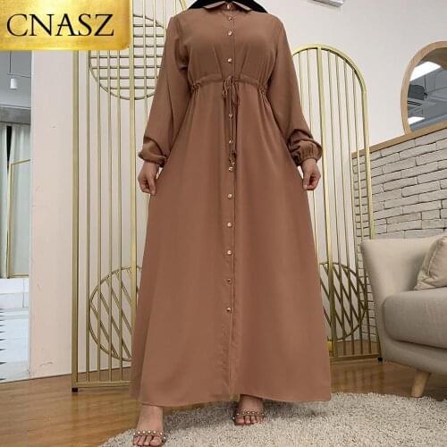 2020 New Fashion Muslim Islamic Turkey Elegant Dress Middle East Dubai Fashion With Breasted Ladies Dress