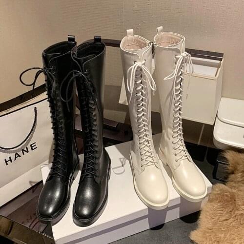 Locomotive boots women thick heel boots women 2021 new velvet high-barrel knight boots long-barrel female boots women boots
