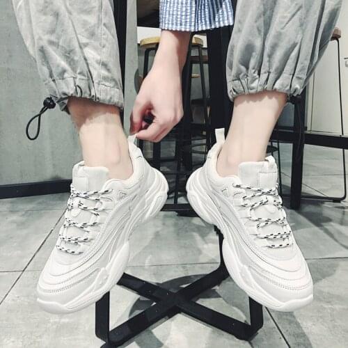 Men sneakers Men Shoes Fashion Leisure Casual Shoes 2019 autumn Men Student men shoes Thick bottom hard wearing shoes V16-42