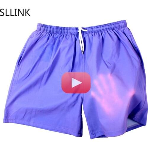 2021 Summer New Large Size Mens Beach Pants Mens Quick-Drying Cross-Border Shorts Temperature-Sensitive Color-Changing Shorts