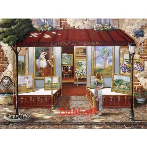 Fairytale Town Gallery Arts Handmade Needlework Embroidery DIY Cross Stitch Kits Crafts 14CT Unprinted Home decor wall Arts