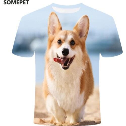 New Fashion 3DT Shirt Abstract Painted Dog Print Short Sleeve T-shirt Couple Street Fashion T-shirt Summer Male/Female Top