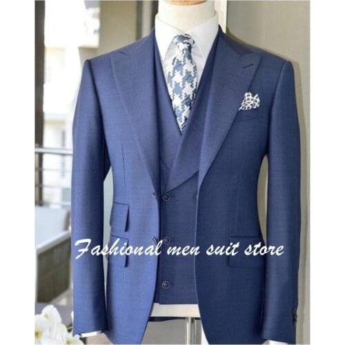 2020 Latest Coat Pant Design Men Suit Slim Fit 3 Piece Tuxedo Prom Wedding Suits Custom Groom Blazer Terno Masculino