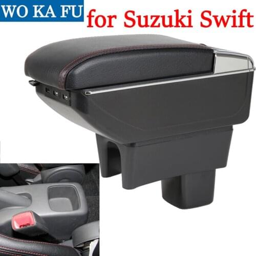 For Suzuki Swift armrest box universal car center console caja modification accessories double raised with USB