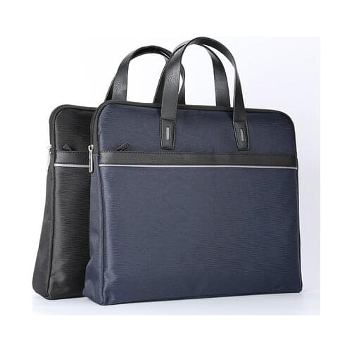 Portable Business Portfolio Mens Document Bag A4 Zipper Bag Office File Bag For Documents Ipad 14 Inches Laptop Bag