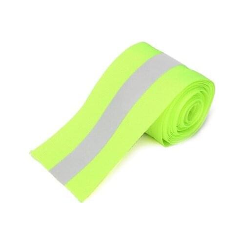 3M Silver Reflective Tape Safty Strip Sew On Lime Green Gray Trim Fabric Wth 2"