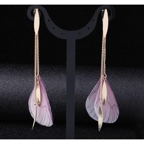 New fashion temperament earrings personality tassels wild earrings pendant fresh and cute feather earrings for women