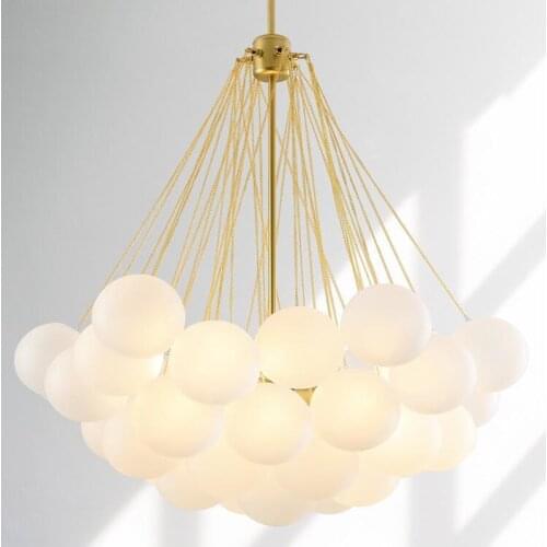 Modern nordic milk white glass ball pendant lights bubble light fixture hanging bedroom living room decorative home decor lights