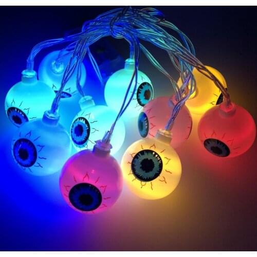 LED String Light Eyeball Shape Party Decoration 10/20 LEDs Halloween Fairy Lamp Ornament Halloween Lamp Party Decor for Home