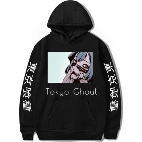 Japanese anime Tokyo Ghoul Hoodies Ken Kaneki Pullover Oversized Printed Streetwear Harajuku Unisex Fashion Sweatshirt Clothes