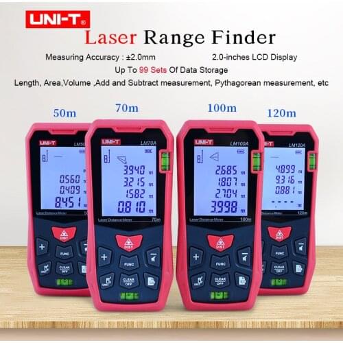 UNI-T Laser Distance Meter 50m 70m 100m 120m Laser Range Finder rangefinder metro trena laser tape measure ruler Roulette tool