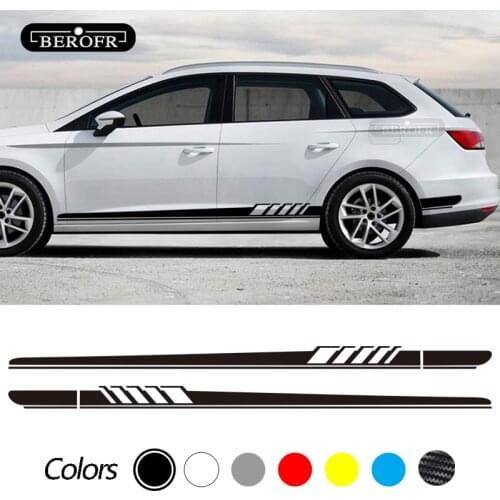 For Seat Leon MK3 MK2 Ibiza 6J 6L FR Ateca Arona Car Long Side Stripe Stickers Auto Vinyl Film Decal Car Tuning Accessories 2Pcs