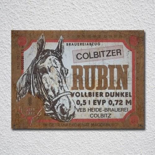 Colbitzer Rubin Vintage Lager Beer Advertising Tin Sign Metal Sign Metal Poster Metal Decor Metal Painting Wall Sticker