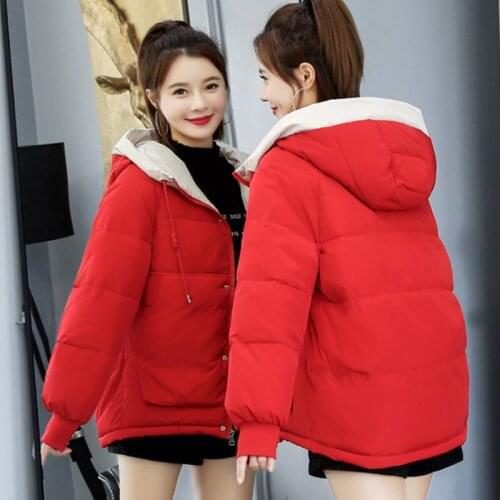 Womens Winter Warm Thick Hooded Parkas Coat Long Sleeve Casual Oversize Cotton-padded Jacket Slim Chic Outwear Parka Female