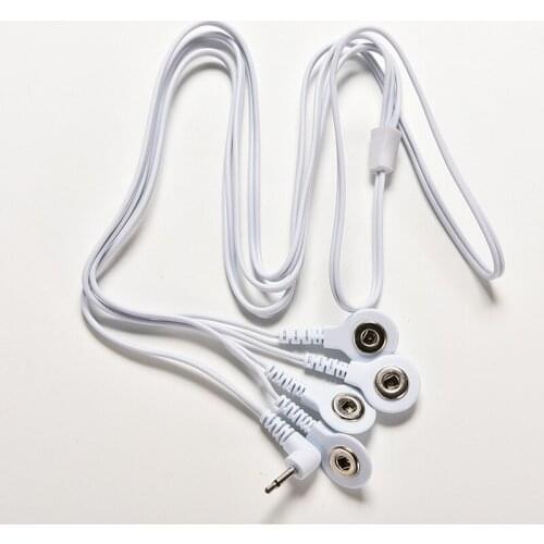 1Pc Digital TENS Therapy Machine Massager Electrode Wire Plug 2.5mm 4 Buttons Electrode Lead Wires Connecting Cables