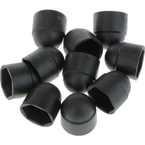 10pcs/set M10 Black Dome Bolt Nut Protection Caps Cover Exposed Protect Against Weathering Covers Hexagon Screws