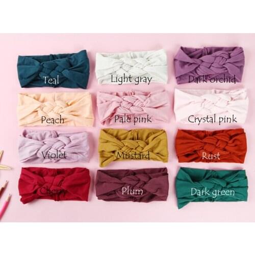 100 pcs/lot , Sailor Knot Nylon Headbands, Braided Nylon Headwraps, One Size fits most 27 colors