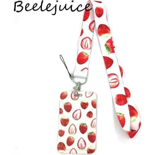 12sets Fruit Strawberry Credit Card ID Holder Bag Student Women Travel Bank Bus Business Card Cover Badge Accessories Gifts