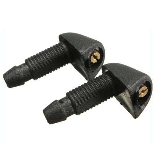 2 pcs Black Plastic Car Front Window Windshield Washer Spray Nozzle For BMW Pair