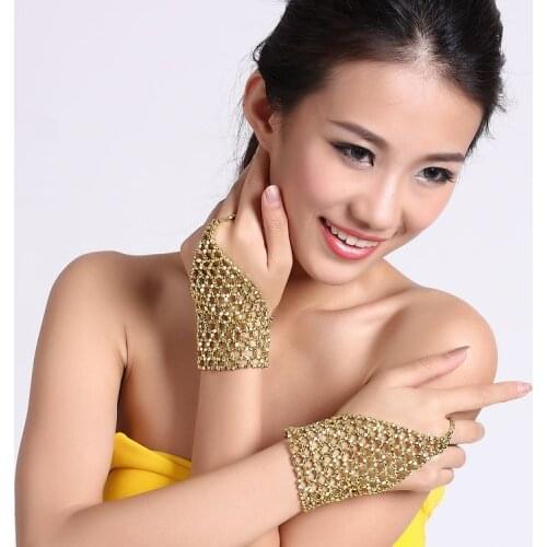 2017 belly dance elastic bracelet /middle finger Hand chain ring Belly dance accessories/dance jewelry