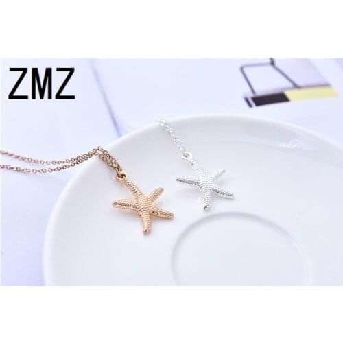 2019 Hot Selling Fashion Jewelry Sea Star Pendant Cute Lovely Outdoor Necklace For Women Party Gift For Friends