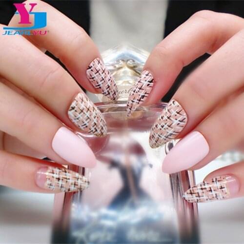 24pcs/lot Artificial Nails Full Cover Fake Nails For Nail Design Nail Tips Unhas Posticas Printed Pointed Various models Fashion