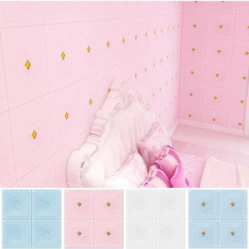 3D Tile Self Adhesive Wall Sticker DIY Waterproof Living Room Bedroom 3D Stereo Wall Sticker Self-adhesive Ceiling Decor Panel