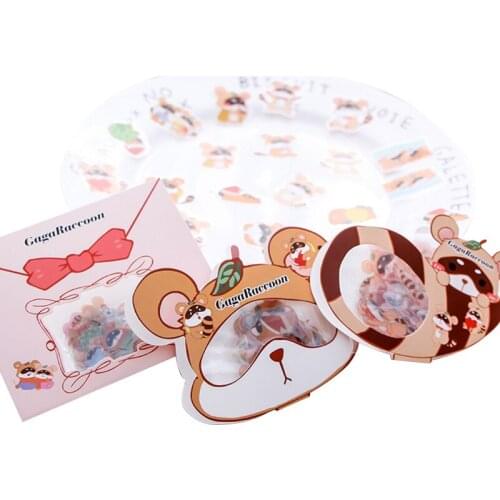 50 Pcs/lot lovely Small Raccoon PVC Stickers Japanese Style For Diary DIY Stationery Album Cartoon Scrapbooking label