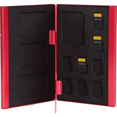 ALLOYSEED Memory Card Storage Case Box Portable Aluminium Alloy 4*SD 8*Micro SD/TF Cards Case Storage Box Protector Holder Cover