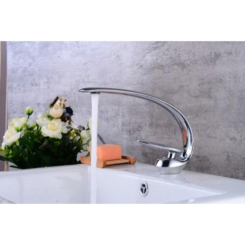 Free ship Modern Chrome Bathroom Sink Vessel Faucet Deck Mount Mixer Tap square One Hole/Handle