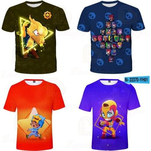 Browlers Cartoon Star, and Sandy Tops Teen Clothes Shoot Kids T-shirt Leon Shooting Game 3D t shirts Boys Girls Harajuku Fashion