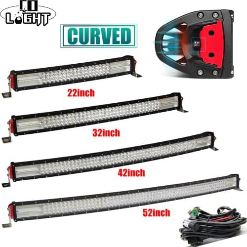 CO LIGHT Offroad Led Bar 22 32 42 52 inch Curved 12D 4-Rows Combo Beam 6500K for 4X4 Lada Uaz Tractor Truck Bus Mining Farm 12V