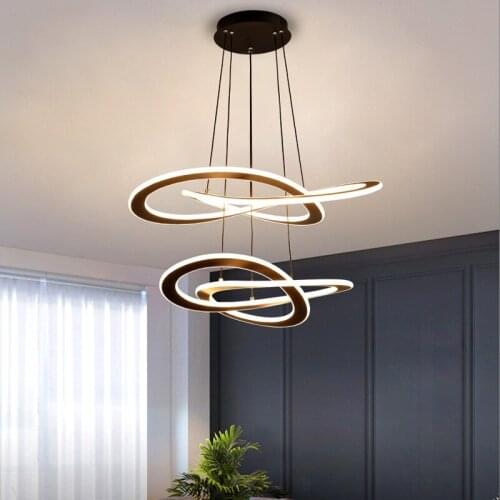 Double-sided luminous aluminum silicone LED chandelier Living room bedroom study room dining room lamp Commercial office lights