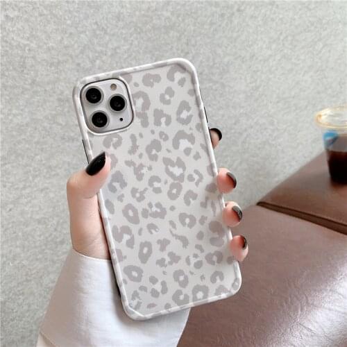 Gimfun Cartoon Grey Leopard Print Phone Case for iPhone 11 12 Mini Pro Max XS Max X XR 7 8 Plus SE 2020 Soft Tpu Silicone Case