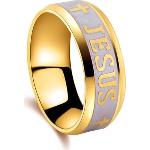 Good Quality 316L Stainless Steel Jesus Finger Ring Men Women Vintage Cross Rings Fashion Religious Jewelry World Of Warcraft
