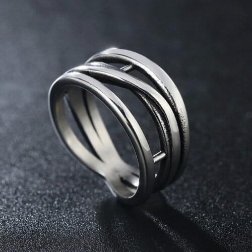 Newest Irregular Spiral Hollow Out Ring Silver Color Stainless Steel Couple Ring for Lover Men Women Fashion Jewelry Accessories