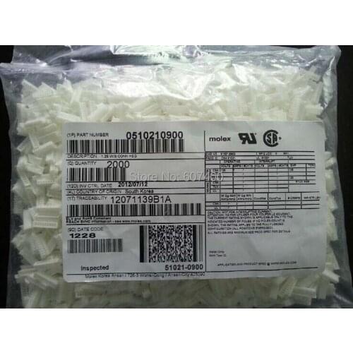 0510210900 CONN HOUSING 9POS 1.25MM NATURAL 51021-0900 MOLEX Connectors terminals housings 100% new and original parts 510210900