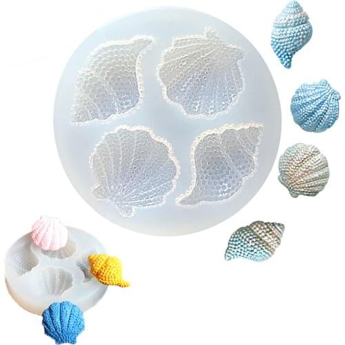 Multi-faceted Shell Starfish Conch Sea Silicone Mold Epoxy Resin Mould Shell Crafts Decoration Mold Chocolate Cake Baking Tool